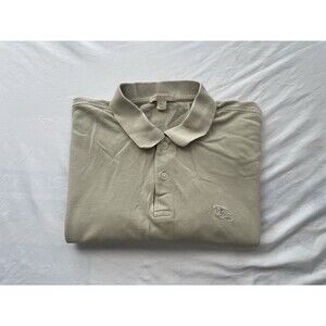 Burberry Brit Polo Womens XL Biege Designer Short Sleeve Shirt